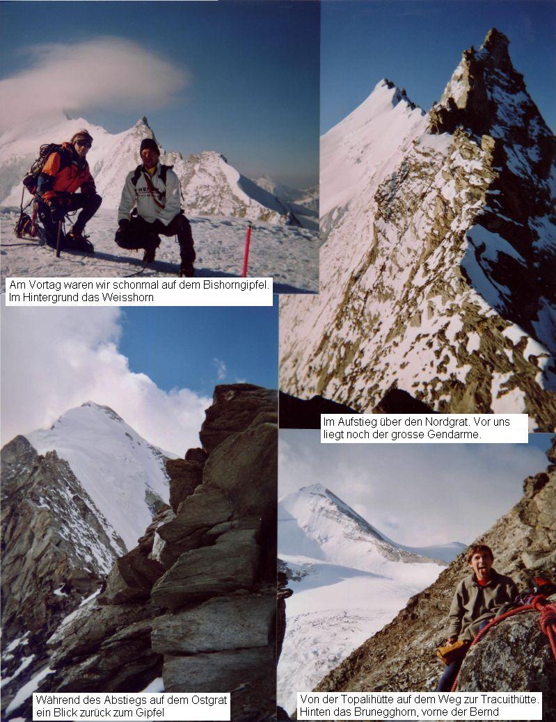 Spätsommer 2005, mit Bernd auf der Weisshornüberschreitung